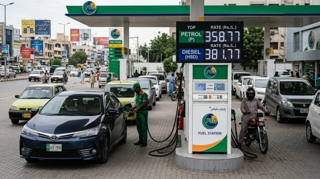 Fuel Prices in Pakistan showing latest petrol and diesel rates